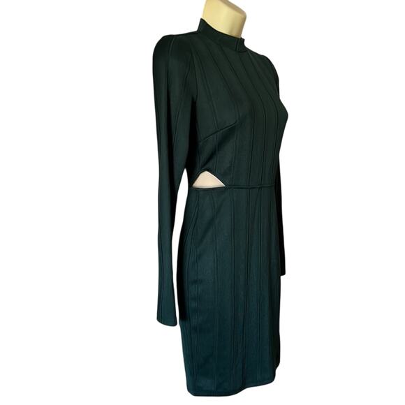 Forever 21 Contemporary Hunter Green Long Sleeve Knit Dress Junior Size Small - Picture 2 of 9
